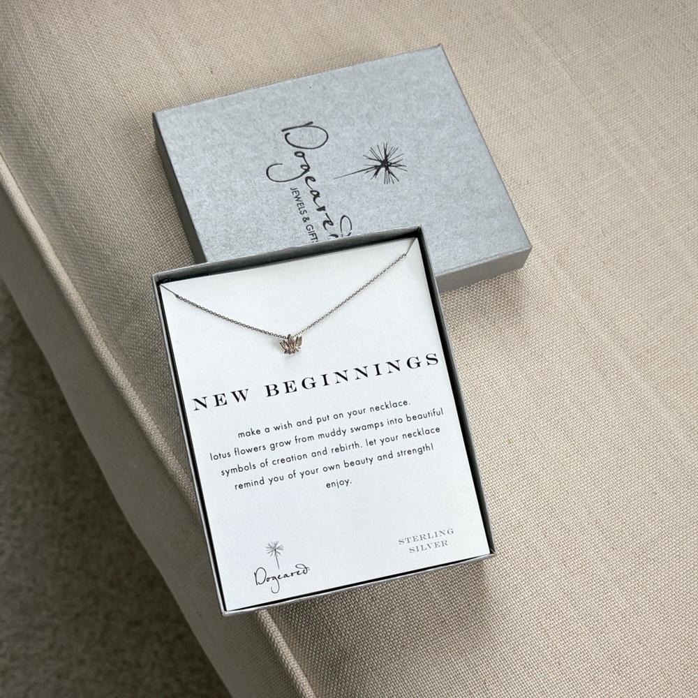 Dogeared Sterling Silver Lotus Necklace